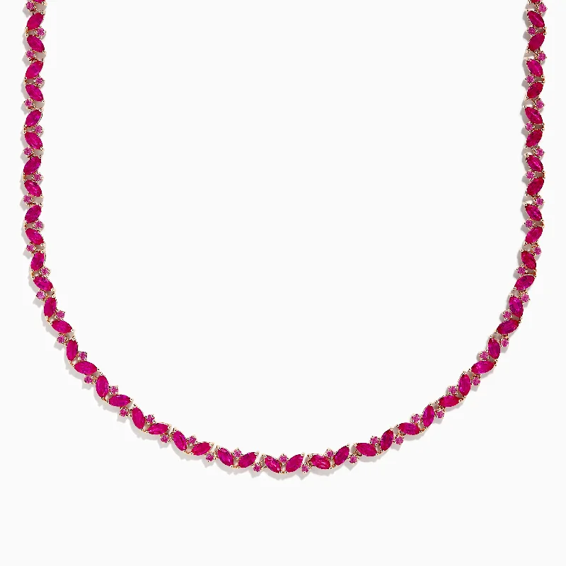 Dainty And Elegant Jewelry Now At Reduced Prices 14k Rose Gold Ruby and Pink Sapphire Necklace Dainty And Elegant Jewelry Now At Reduced Prices 14k Rose Gold Ruby and Pink Sapphire Necklace