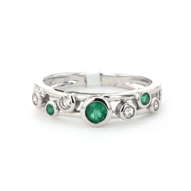 Affordable Gold-Plated Jewelry For Modern Fashion Emerald & Diamond Band