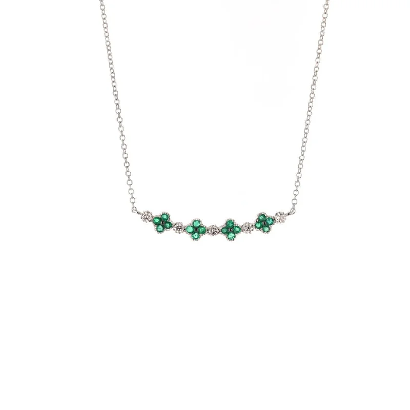 Chic, Trendy, And Affordable Jewelry Sale Emerald & Diamond Necklace | M10278623