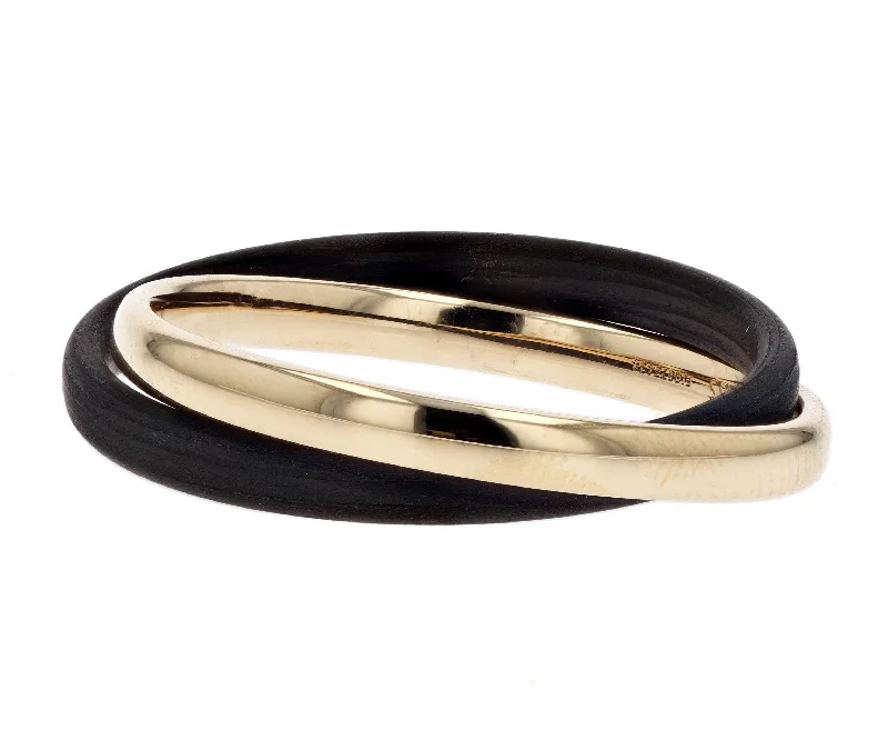 Shop Fine Jewelry With Amazing Deals Furrer Jacot Gold and Carbon Interlocking Ring Shop Fine Jewelry With Amazing Deals Furrer Jacot Gold and Carbon Interlocking Ring