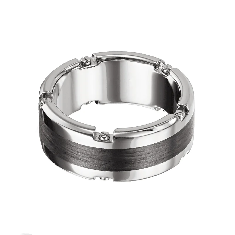 High-End Sparkle, Low-End Prices – Jewelry Sale Live Furrer Jacot Palladium with Carbon Center Band High-End Sparkle, Low-End Prices – Jewelry Sale Live Furrer Jacot Palladium with Carbon Center Band