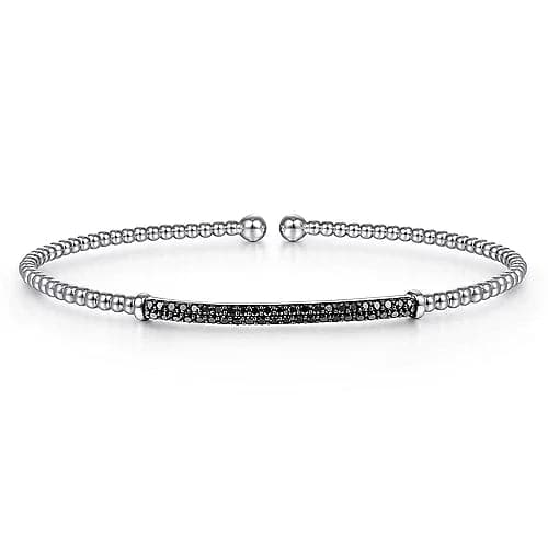Trendy And Classic Jewelry Now At Reduced Prices Gabriel & Co. White Gold Bujukan Split Cuff Bracelet with Black Diamond Pave Bar Trendy And Classic Jewelry Now At Reduced Prices Gabriel & Co. White Gold Bujukan Split Cuff Bracelet with Black Diamond Pave Bar