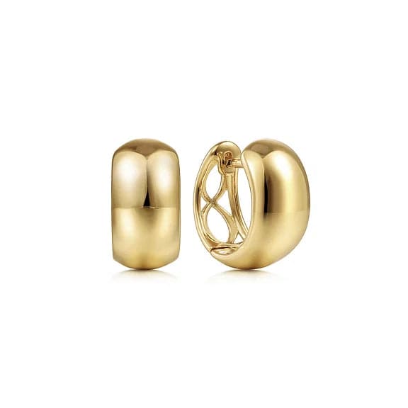 Your Perfect Accessory At The Perfect Price Gabriel & Co. Wide Gold Huggie Earrings