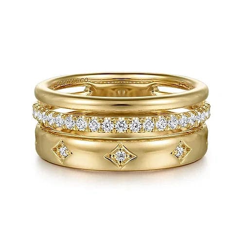 Final Call For Exquisite Jewelry At Reduced Rates Gabriel & Co. Diamond-Accented Stacked Band Set Final Call For Exquisite Jewelry At Reduced Rates Gabriel & Co. Diamond-Accented Stacked Band Set