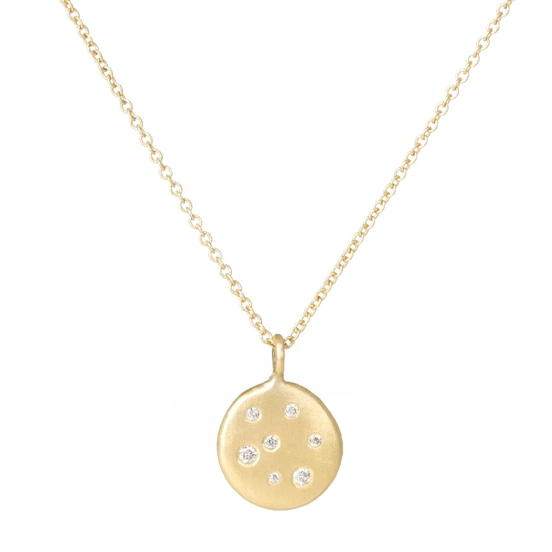 Premium Jewelry At Special Low Prices For A Limited Time Golden Disc Necklace - 18k gold + Reclaimed Diamonds Premium Jewelry At Special Low Prices For A Limited Time Golden Disc Necklace - 18k gold + Reclaimed Diamonds