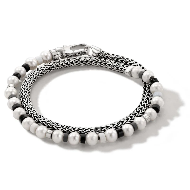 Flash Sale On Exquisite Jewelry – Don't Miss Out John Hardy Colorblock Pearl Wrap Bracelet w/ Black Onyx