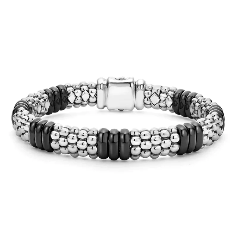 Elegant Jewelry Pieces At Unbelievable Prices Lagos Black Caviar Ceramic Caviar Beaded Bracelet, 9mm