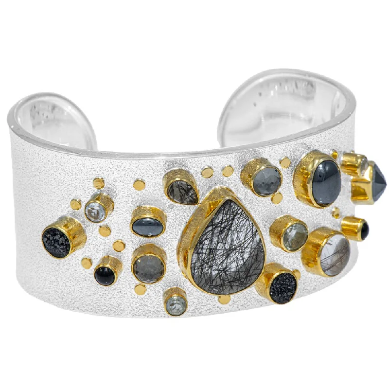 Buy More, Save More – Special Jewelry Discounts Michou Sterling Silver & 22k Vermeil Cuff Bracelet with Multiple Gemstones