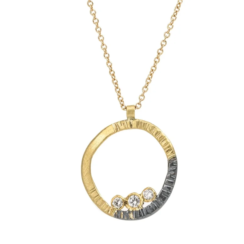 Seasonal Jewelry Deals – Elevate Your Style Mini Turning Aspen Necklace (redesigned) - 18k Gold, Oxidized Silver + Reclaimed Diamonds Seasonal Jewelry Deals – Elevate Your Style Mini Turning Aspen Necklace (redesigned) - 18k Gold, Oxidized Silver + Reclaimed Diamonds