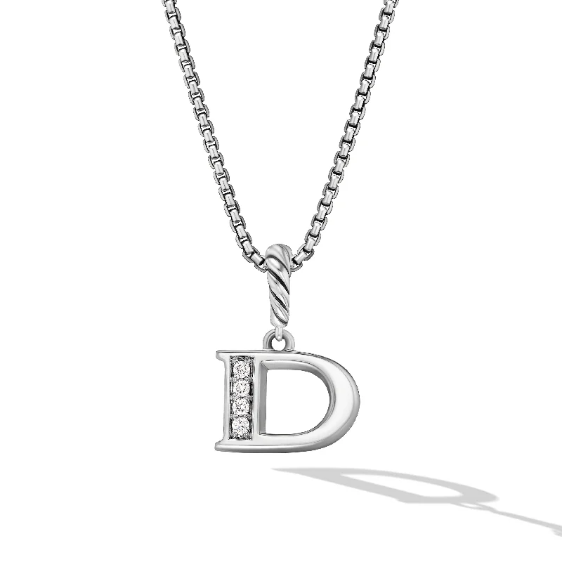 Stunning Jewelry At Even More Stunning Prices Pavé Initial Pendant Necklace in Sterling Silver with Diamond D