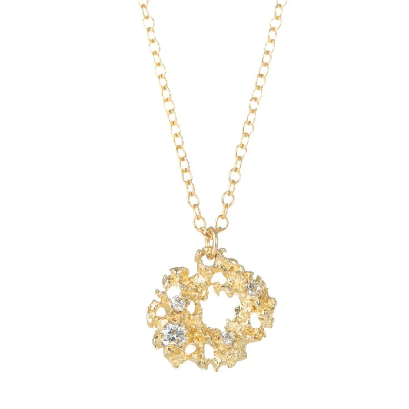Customized Silver Jewelry For Unique Style Nebula Necklace - 14ky Gold + Diamonds