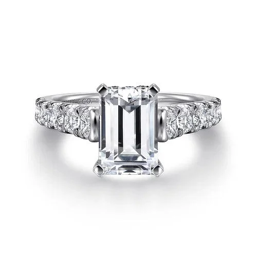 Timeless Beauty, Unbeatable Deals – Jewelry Sale On Piper - 14K White Gold Emerald Cut Diamond Engagement Ring (Setting Only)