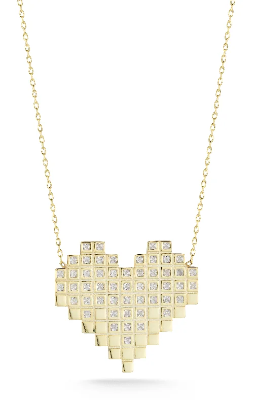 Limited-Stock Jewelry Clearance – Grab Your Favorites Now Pixel Heart Necklace