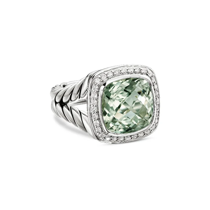 Your Dream Jewelry At Dream Prices – Shop Now Albion® Ring in Sterling Silver with Prasiolite and Diamonds\, 11mm