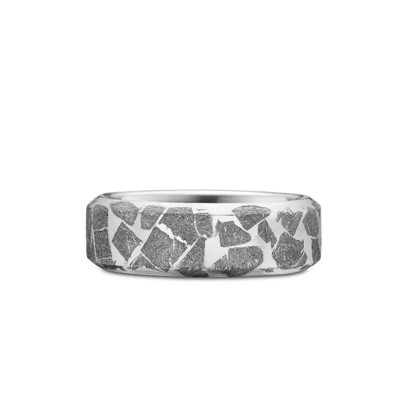 Flash Sale On Exquisite Jewelry – Don't Miss Out Meteorite Band Ring in Sterling Silver\, 8.5mm