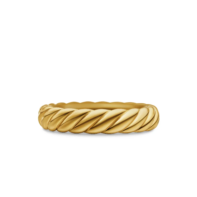 Limited-Stock Jewelry Sale – Once It's Gone, It's Gone Sculpted Cable Band Ring in 18K Yellow Gold\, 4.6mm