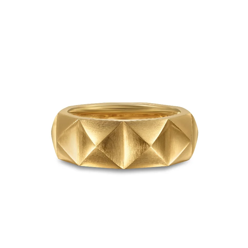 Timeless Jewelry, Timeless Savings – Don't Wait Pyramid Band Ring in 18K Yellow Gold\, 8mm