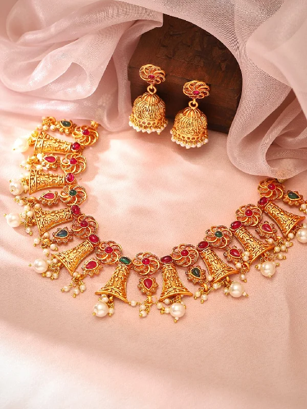 Personalized Jewelry Sale – Unique Pieces At Great Prices Rubans Gold Plated Handcrafted Color Stone Necklace Set Personalized Jewelry Sale – Unique Pieces At Great Prices Rubans Gold Plated Handcrafted Color Stone Necklace Set
