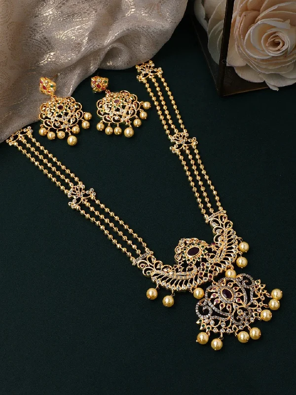 Get Ready To Sparkle – Special Jewelry Discounts Rubans Gold Plated Hand Crafted Eligant Mutlti -Strand Temple Necklace Set Get Ready To Sparkle – Special Jewelry Discounts Rubans Gold Plated Hand Crafted Eligant Mutlti -Strand Temple Necklace Set