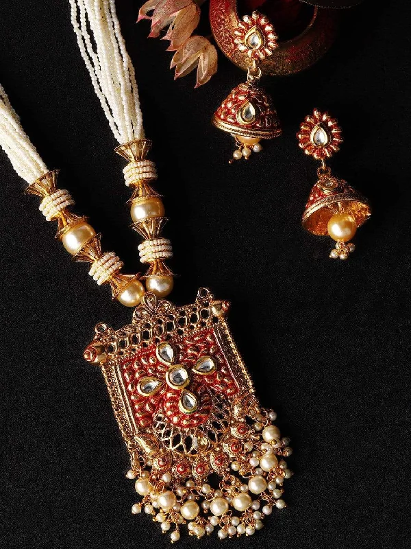 Shop Fine Jewelry With Exclusive Savings Rubans Gold Plated Hand Crafted Pearl Embellished Statement Necklace Set Shop Fine Jewelry With Exclusive Savings Rubans Gold Plated Hand Crafted Pearl Embellished Statement Necklace Set