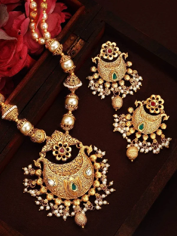 Fine Jewelry, Limited-Time Offers Available Rubans Gold Plated Hand Crafted Statement Necklace Set Fine Jewelry, Limited-Time Offers Available Rubans Gold Plated Hand Crafted Statement Necklace Set