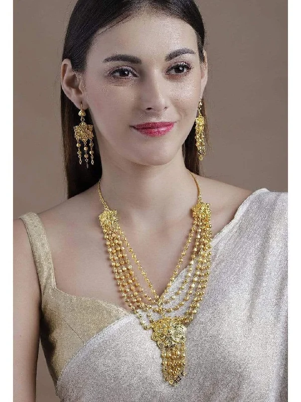 Fashion-Forward Geometric Jewelry For Contemporary Style Rubans Gold Plated Handcrafted Layered Necklace Set Fashion-Forward Geometric Jewelry For Contemporary Style Rubans Gold Plated Handcrafted Layered Necklace Set