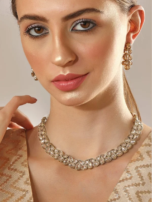 The Perfect Accessory For Less – Jewelry Sale Live Rubans Gold-Plated Indian Traditional Kundan Necklace Set The Perfect Accessory For Less – Jewelry Sale Live Rubans Gold-Plated Indian Traditional Kundan Necklace Set