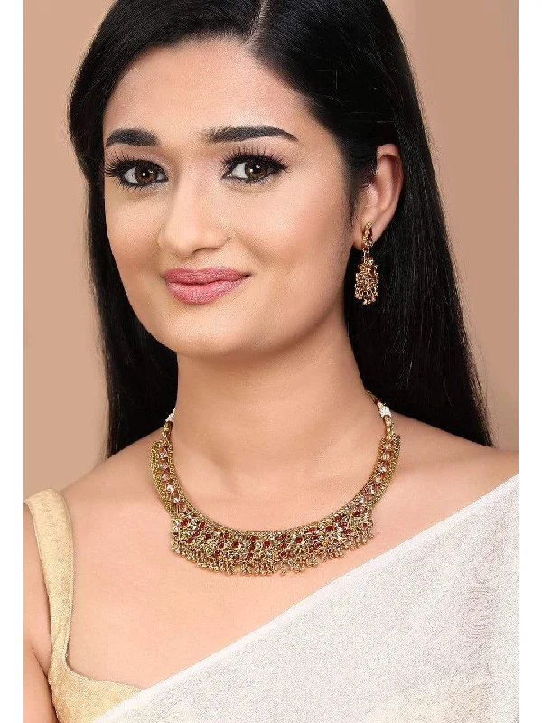 Premium Jewelry Now Available At Special Discounts Rubans Gold Plated Kundan & Stone Necklace Set Premium Jewelry Now Available At Special Discounts Rubans Gold Plated Kundan & Stone Necklace Set