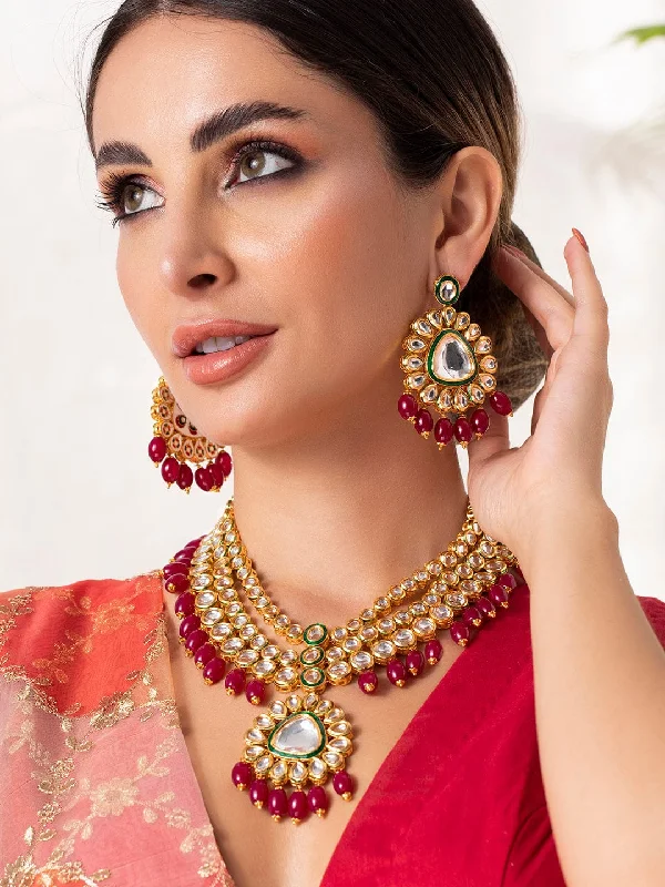 Trending Jewelry Styles Now At Limited-Time Discounts Rubans Gold Plated Kundan Handcrafted Wedding Necklace Set Trending Jewelry Styles Now At Limited-Time Discounts Rubans Gold Plated Kundan Handcrafted Wedding Necklace Set