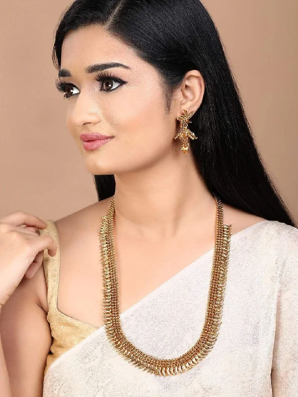 Luxury Jewelry At Unbeatable Discounts Rubans Gold Plated  Studded Necklace Set