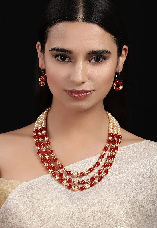 Premium Jewelry Now Available At Special Discounts Rubans Gold Toned Multilayered Necklace Set Premium Jewelry Now Available At Special Discounts Rubans Gold Toned Multilayered Necklace Set