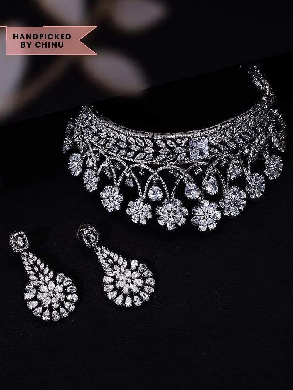 Bestselling Jewelry Now On Sale – Elevate Your Look Rubans LUXURY Plated AD Stone Choker Necklace Set Bestselling Jewelry Now On Sale – Elevate Your Look Rubans LUXURY Plated AD Stone Choker Necklace Set