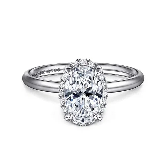 Jewelry Sale Alert – Shop Timeless Elegance Today Seattle - 14K White Gold Oval Hidden Halo Diamond Engagement Ring (Setting Only)