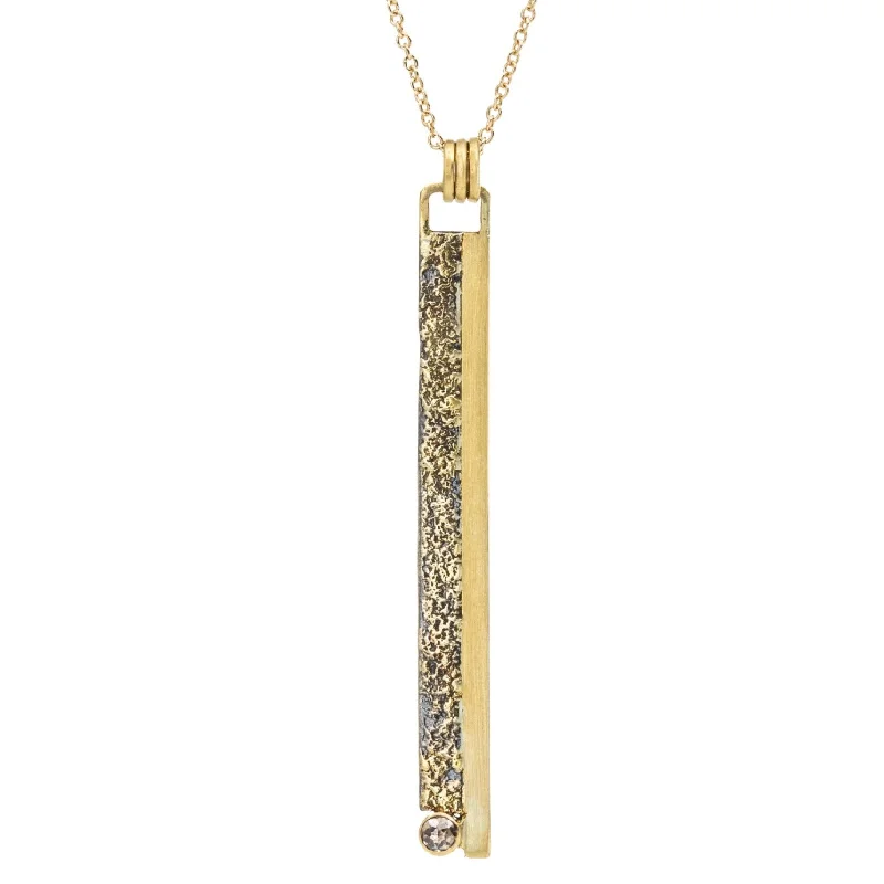 Seasonal Jewelry Deals – Elevate Your Style Slice Necklace w/ Colored Diamond - 22k/18k Gold, Oxidized Silver + Colored Diamond Seasonal Jewelry Deals – Elevate Your Style Slice Necklace w/ Colored Diamond - 22k/18k Gold, Oxidized Silver + Colored Diamond