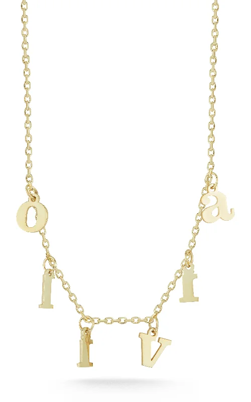 Bestselling Jewelry At Special Promotional Rates Solid Block Name Necklace