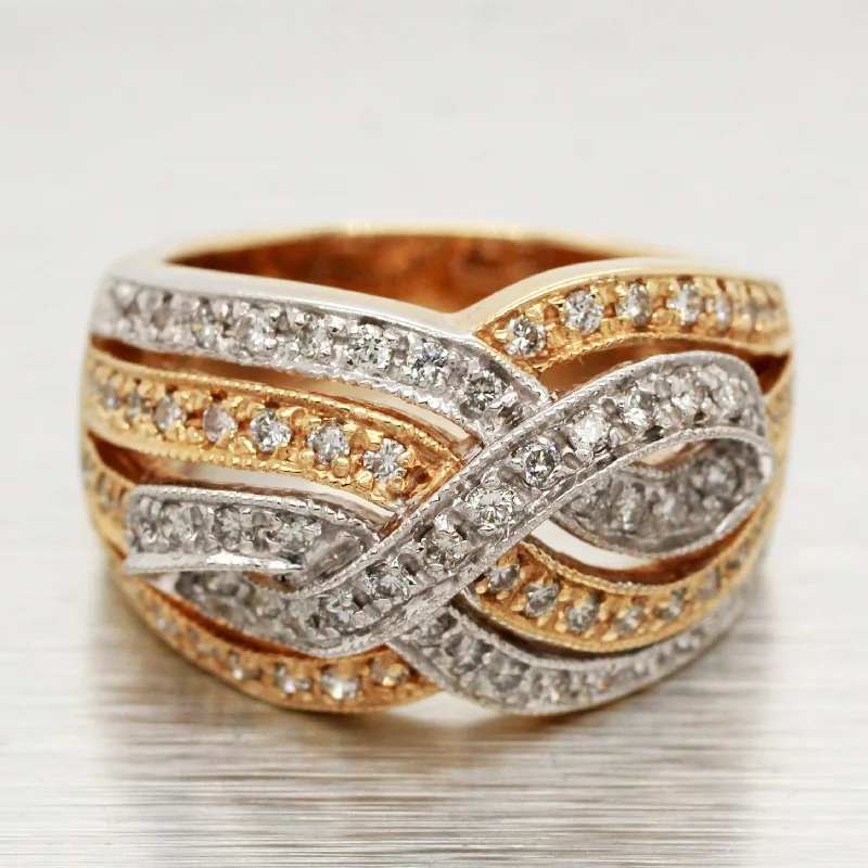 Limited-Time Offer On Elegant Jewelry Pieces Sonia Bitton 1.25ctw Diamond Woven Waves Band Ring - 14k Yellow & White Gold Limited-Time Offer On Elegant Jewelry Pieces Sonia Bitton 1.25ctw Diamond Woven Waves Band Ring - 14k Yellow & White Gold