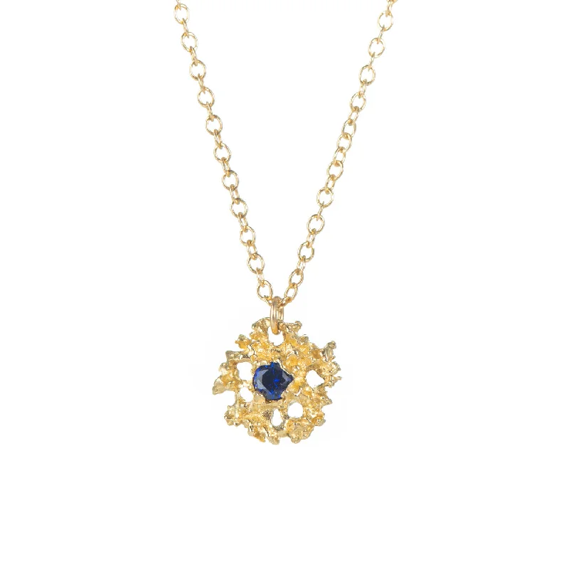 Delicate Crystal Jewelry For Sophisticated Charm Star Necklace in Blue Sapphire + 14ky Gold Delicate Crystal Jewelry For Sophisticated Charm Star Necklace in Blue Sapphire + 14ky Gold