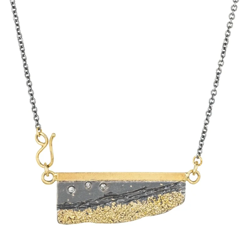Affordable Luxury Jewelry For Every Occasion Strata Necklace - 22k/18k Gold, Oxidized Silver + Reclaimed Diamonds Affordable Luxury Jewelry For Every Occasion Strata Necklace - 22k/18k Gold, Oxidized Silver + Reclaimed Diamonds