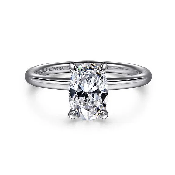 Elegant Jewelry At Unbeatable Offers – Shop Before It's Gone Tiana - 14K White Gold Oval Solitaire Diamond Engagement Ring (Setting Only)