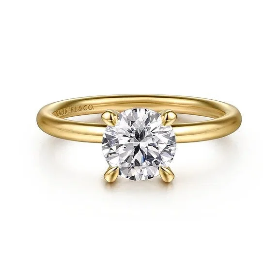 Fashion-Forward Jewelry At Incredible Prices Tiana - 14K Yellow Gold Round Solitaire Diamond Engagement Ring (Setting Only)