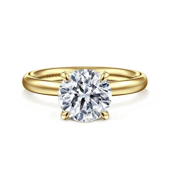 Don't Miss These Dazzling Jewelry Discounts Unite - 14K Yellow Gold Round Solitaire Diamond Engagement Ring (Setting Only)