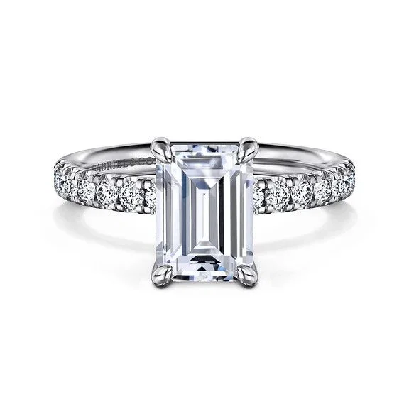 Handcrafted Beauty At Affordable Prices Winslow - 14K White Gold Emerald Cut Diamond Engagement Ring (Setting Only)